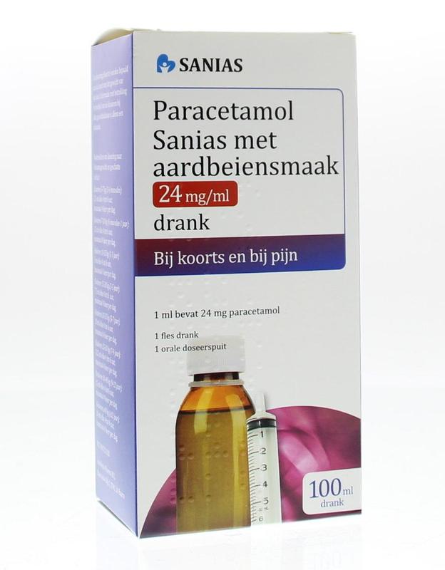 Paracetamol Sanias Drank 24mg/ml Aardbeiensmaak