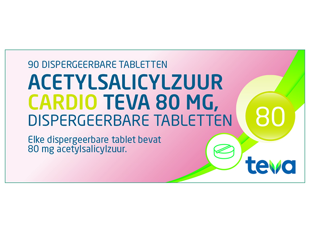 Acetylsalicylzuur Cardio Teva Disp Tablet 80mg