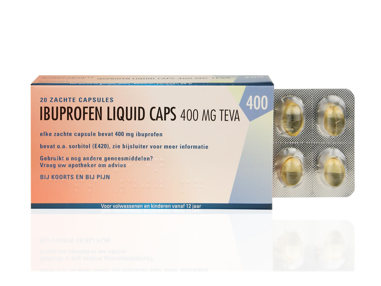 Teva Ibuprofen | Liquid Capsules 400mg | 20 Stuks eFarma