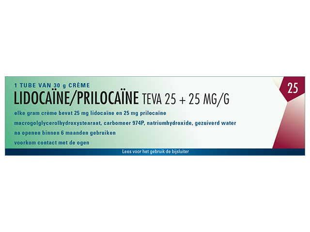 Lidocaine/Prilocaine Teva Creme 25/25mg/G